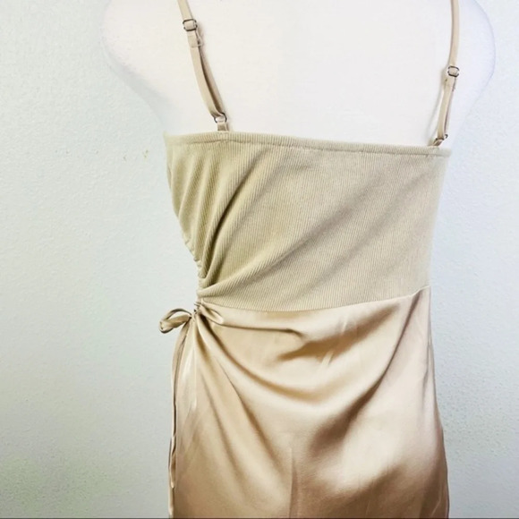 IDEM DITTO Champagne Cut Out Slip Dress Size Medium - Picture 11 of 14